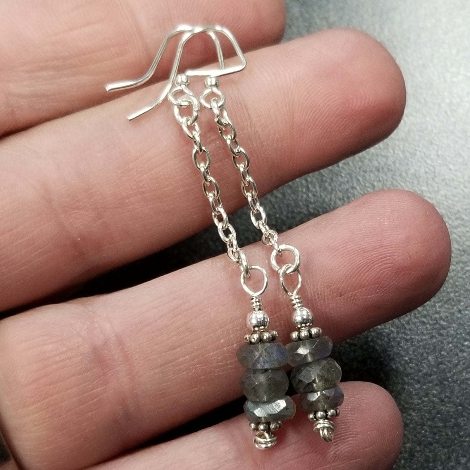 Faceted Labradorite online Sterling Silver Earrings